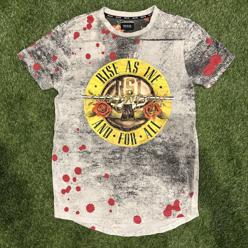 Guns N’ Roses Rise As 1NE And For All Concert Tour Gray T Shirt Mens Size Large